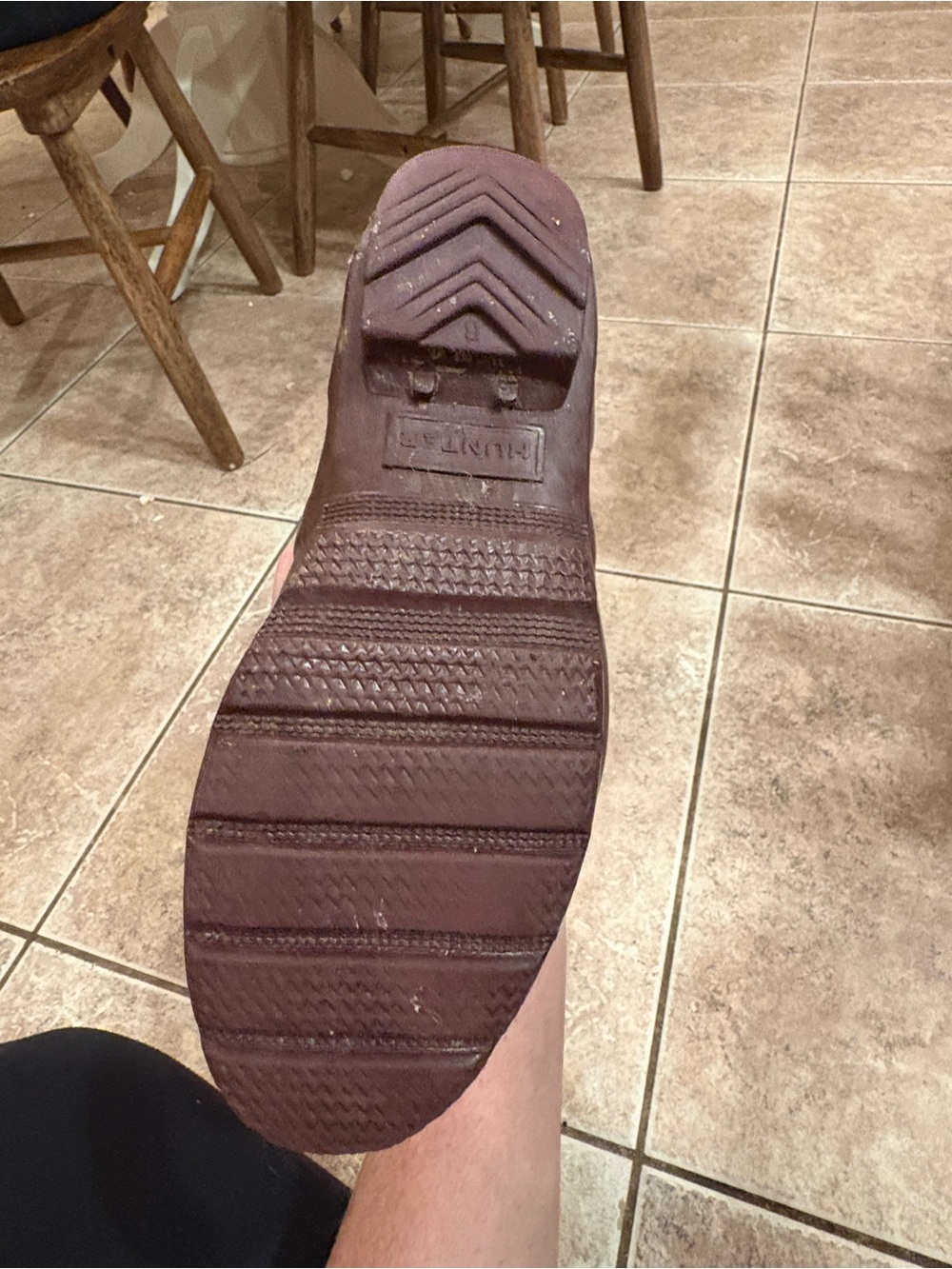 Hunter Tall Gloss Waterproof Rain Boots in Burgundy - Picture 5 of 5